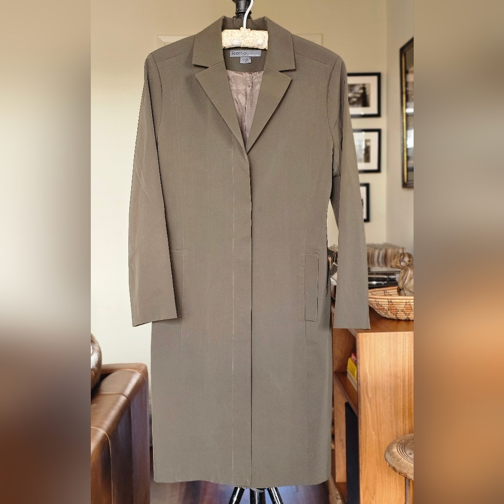 Contemporary Trench Jacket Women's Olive Green - Picture 2 of 7
